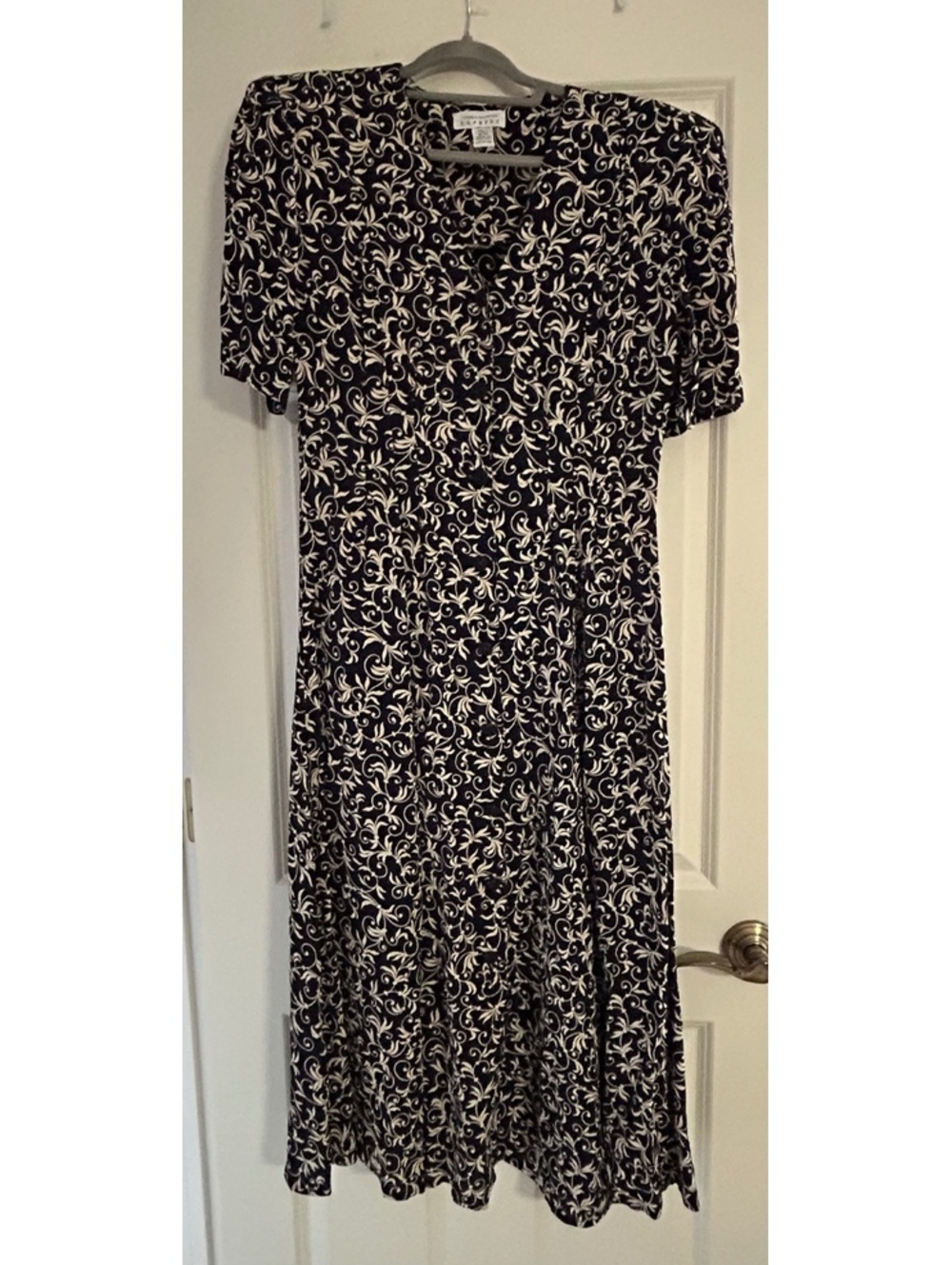 Vintage Express Button Front Floral Dress
